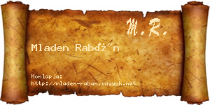 Mladen Rabán névjegykártya
